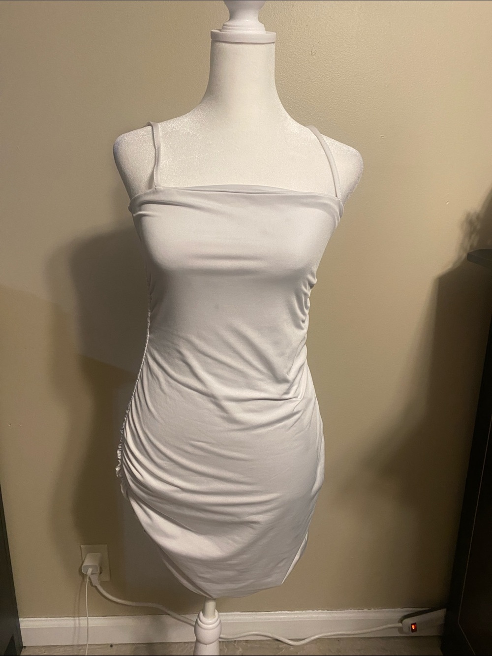 SHEIN White Spaghetti Strap Bodycon Mini Dress